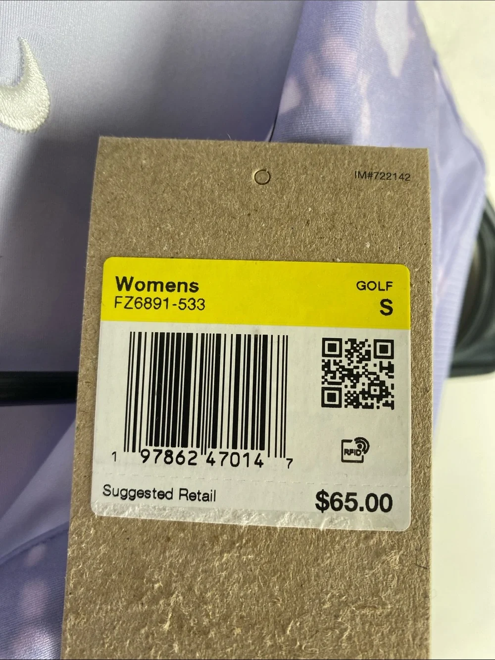 NWT Nike Women's Slim Fit Golf Top - Light Lavender